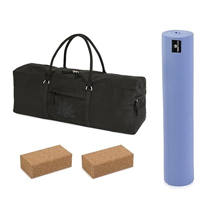 YogaStudio 6 mm Esterilla de Yoga, Negro OM Kit Bolsa & -2 x ...