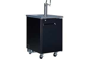 PEAKCOLD Double Tap Commercial Mobile Beer Dispenser - Kegerator Keg Cooler; 23.5" W