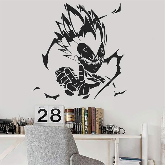 Stickers Muraux Dragon Ball Z (Dbz) Anime Végéta Pour Décoration De