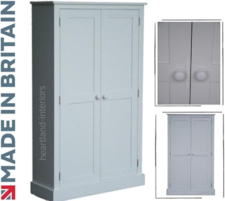 White Painted Cupboard 5ft X 3ft Solid Wood School Larder Pantry Shoe Linen Storage Cabinet No Flat Packs No Assembly Cup106 P Amazon Co Uk Kitchen Home