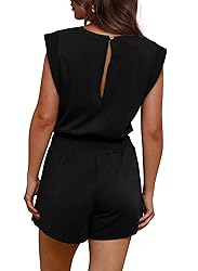OFEEFAN Rompers for Women 2024 Summer Black Plus