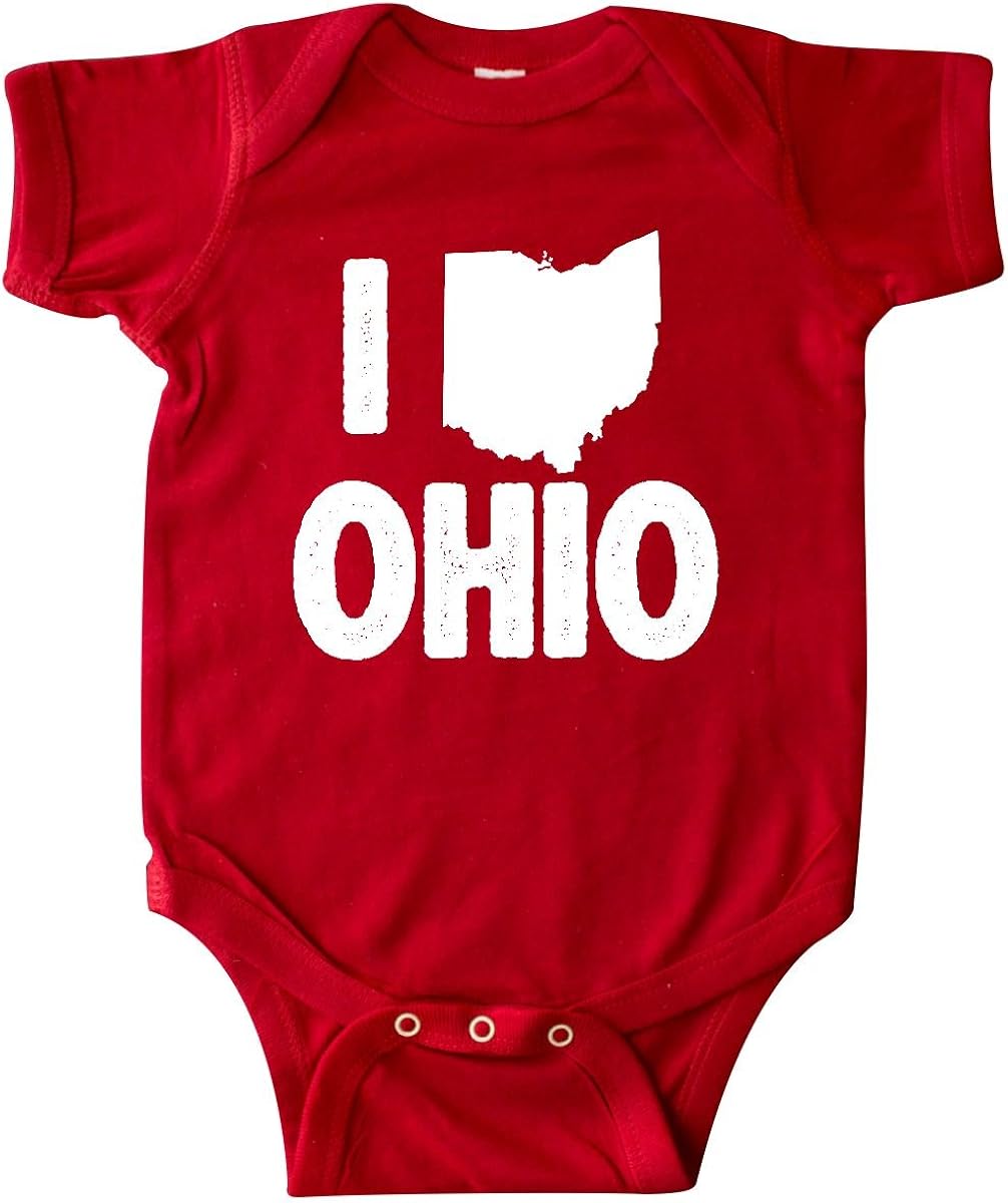 inktastic I Love Ohio with State Silhouette Infant Creeper