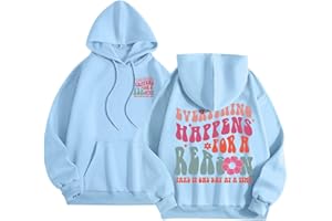 HWMODOU Palm Puff Oversized Hoodies for Women, Teen Girls Preppy Sweatshirt Long Sleeve Y2K Graphic Tees with Pockets