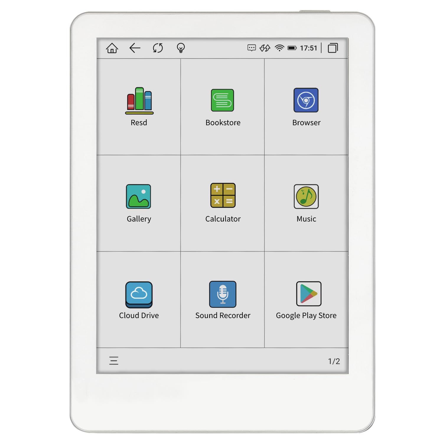 MEEBOOK (likebook) Ebook reader[M6C],6”Kaleido E-ink Color Screen+ Quad core Cortex A55, 1.8GHz CPU + 3GB RAM+ 32GB Memory、Android 11、Wifi、Blutooth、support Micro SD/TF card, White