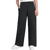 Weintee Women's Petite Wide Leg Knit Pants with Pockets