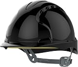 JSP EVO2 Safety Helmet Hard Hat Ventilated Black Slip Ratchet Adjust