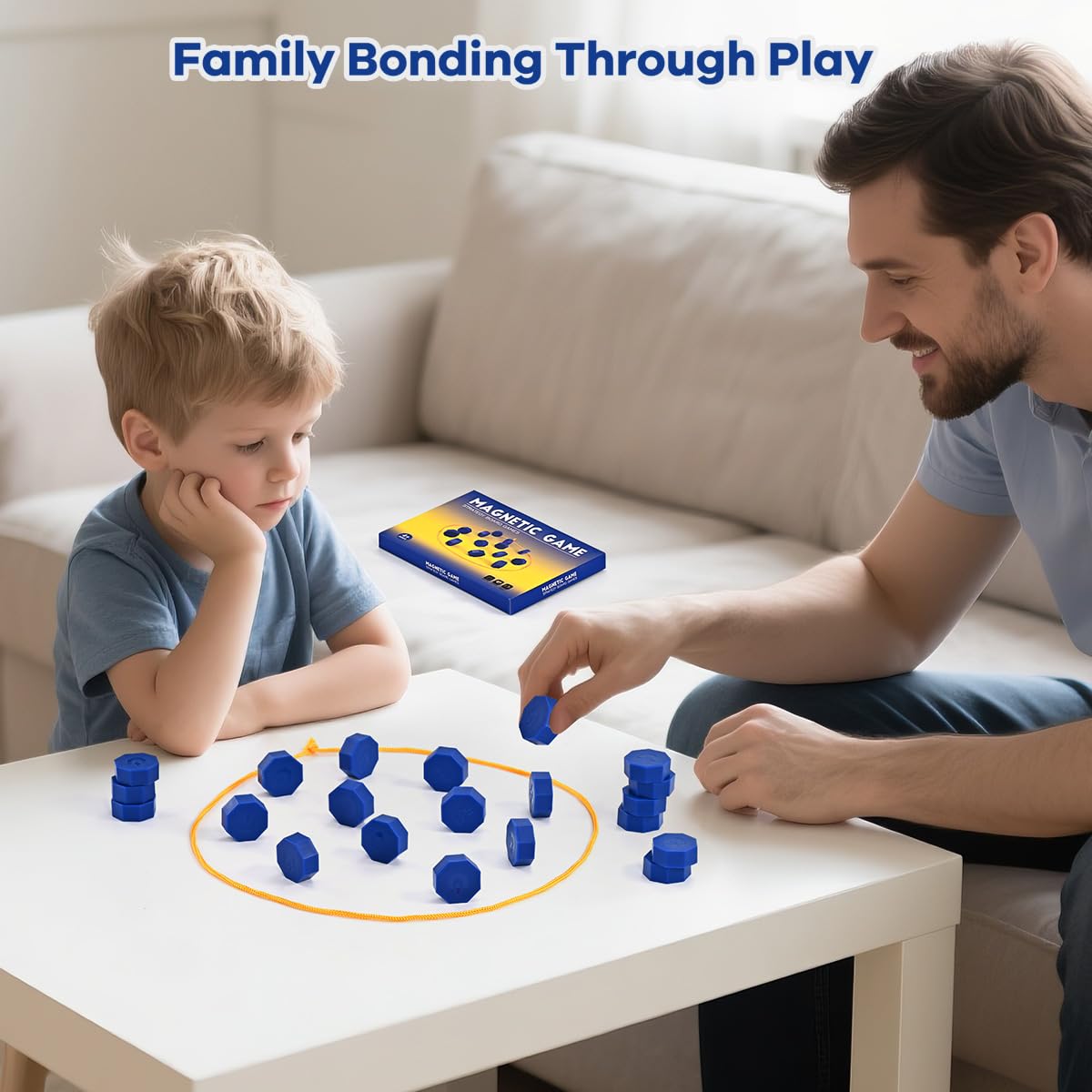 Bameca Magnet Game with String, Magnetic Chess Game for Family & Party & Travel & Camping - Puzzle Strategy Games, 2 Player Games for Kids & Adults