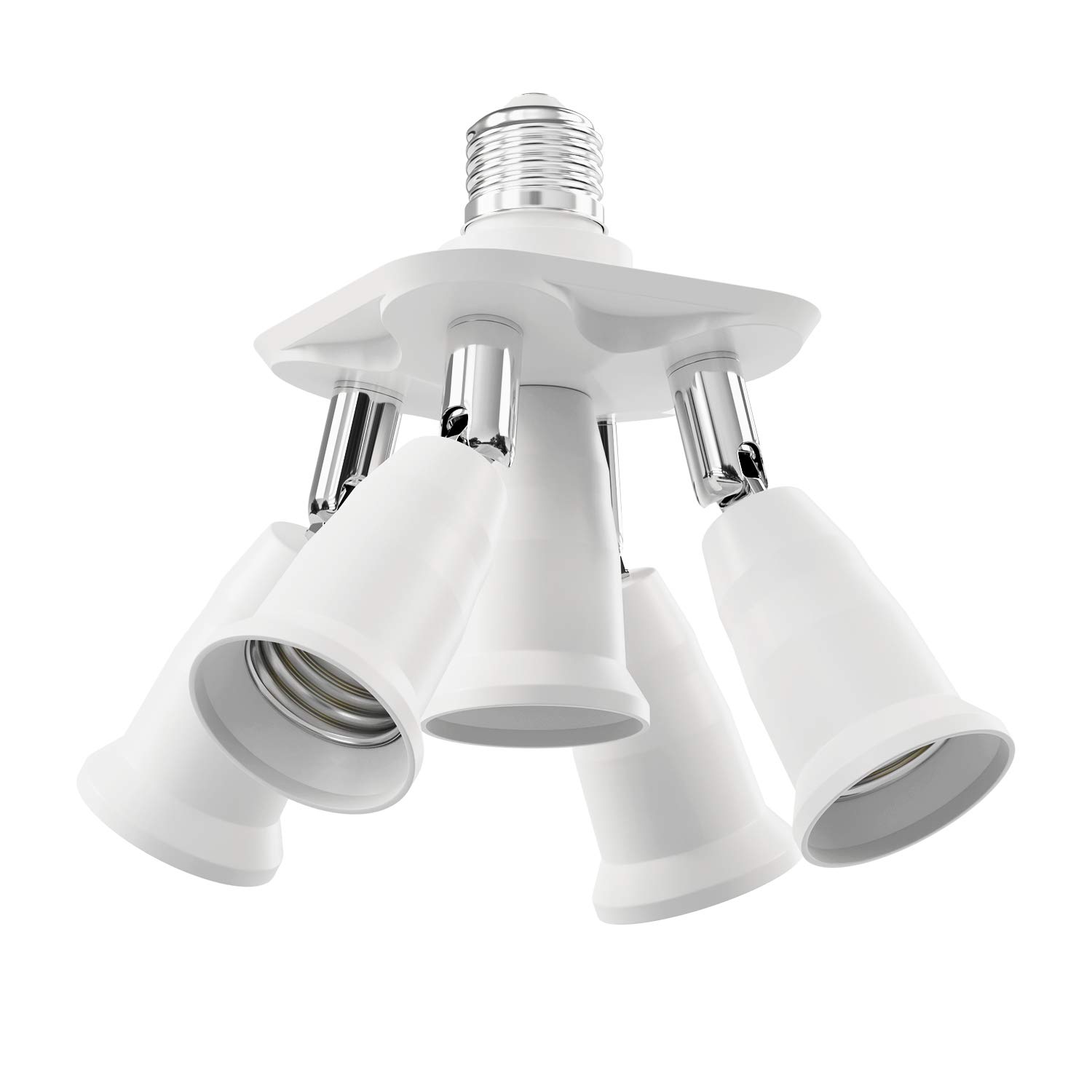 ledscom.de E27 Base, 5-Way Splitter Adapter, White