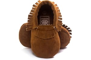 CENCIRILY Infant Baby Fringe Moccasin Slipper Boys Girls Tassel Suede Leather Toddler Sneakers Soft Sole First Walking Loafers Crib Shoes