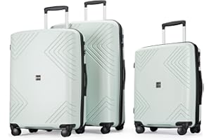 PRIMICIA GinzaTravel Rune series expandable 3 Luggage Sets,Lightweight Hardside Suitcase With Spinner Wheels TSA Lock,PP material business fashion suitcase
