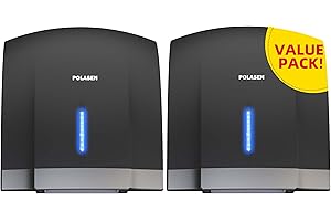 POLASEN Hand Dryers for Bathrooms Commercial Black Pack of 2 with 2 Pin Plug 110V Automatic Compact High Speed Air Wiper ADA Compliant for Industry Business Restrooms
