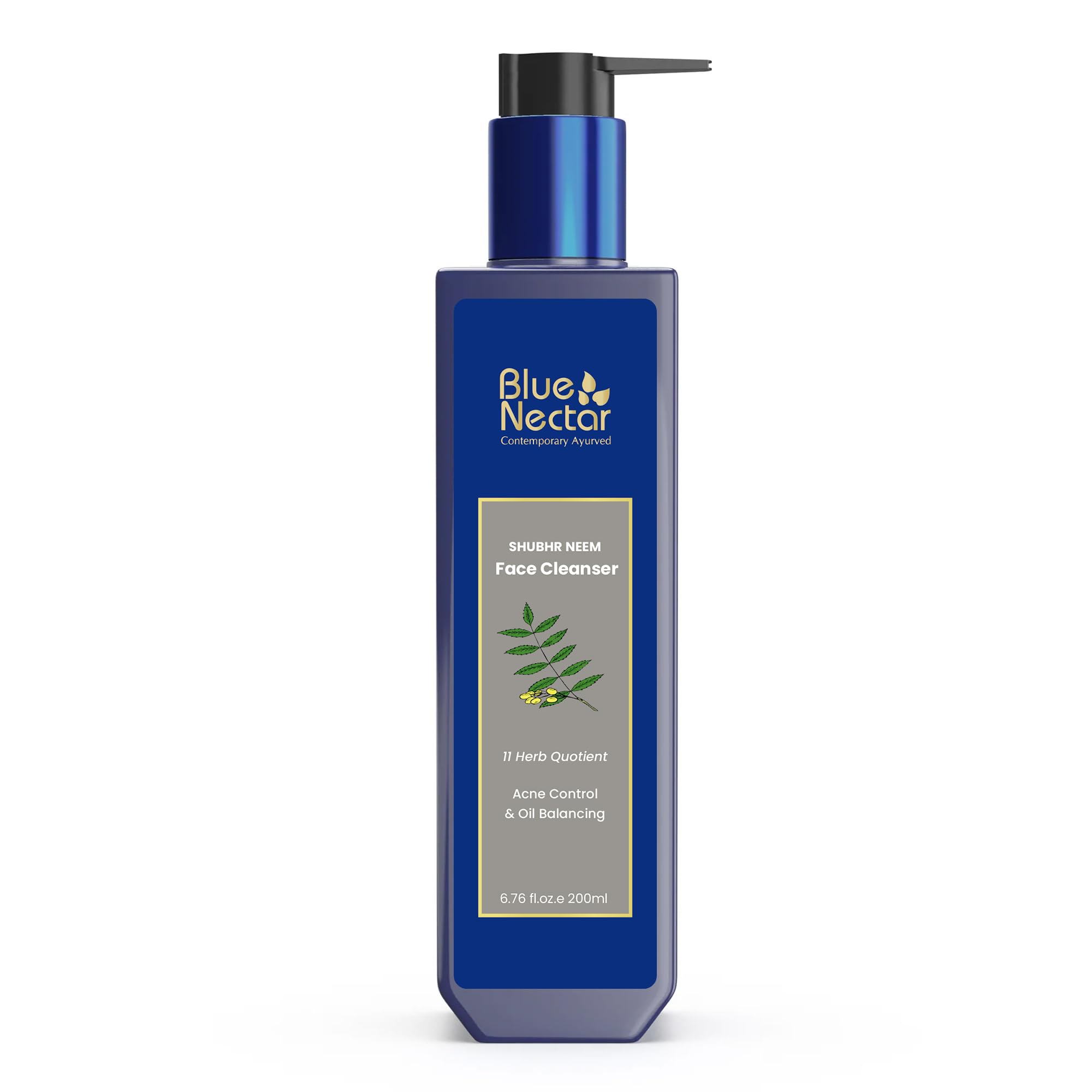 Blue Nectar Vitamin C Face Wash for Women and Men | Face Wash for Acne & Pimple with Neem & Honey | Natural Cleanser for Face with Ayurvedic Herbs (11 Herbs, 200 ml)