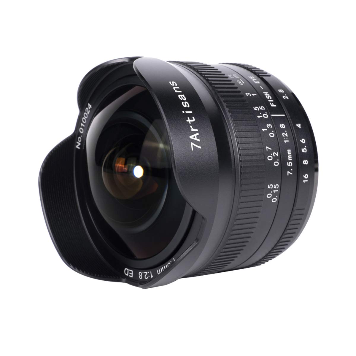 7Artisans 7,5 mm F2,8 II Sony E Mount APS-C Fisheye Prime Objektiv,Manuelles 190° Ultra Weitwinkel Festbrennweiten Objektiv für Sony A5000 A5100 A6000 A6300 A6400 A6500 NEX-5T A7III A7R III 8