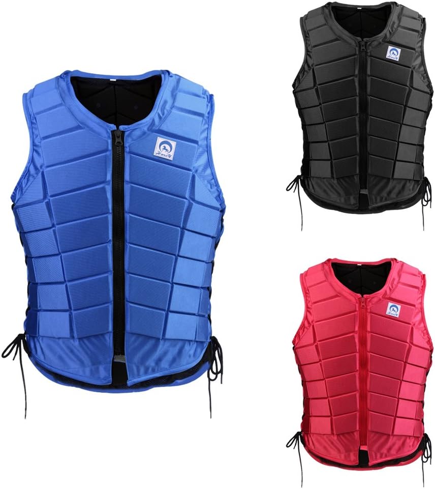 menolana Horse Riding Safety Eventing Equestrian Protective Vest Body Protector for Adults Boys and Girls, Equine Equestrian Equipment Supplies, Black : Sports & Outdoors