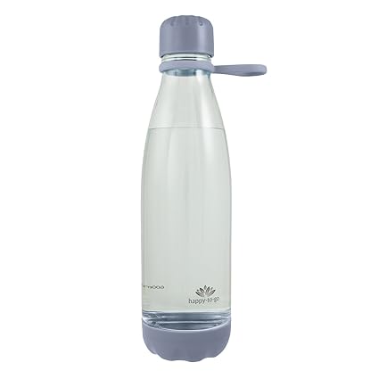 happy-to-go Trinkflasche aus Tritan ® ohne Weichmacher Reisen | Bpa-frei, für Sport, Freizeit & Yoga | 600 ml | ideal für Kin