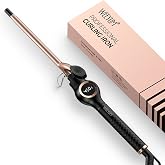 Small Curling Iron 3/8 Inch, Tiny Curling Wand for Short Hair, Dual Voltage | Tourmaline Hair Curler, Mini Long Barrel Curling Iron 3/8 Inch, Hair Styling Tool, Dual Voltage(100-240V), LCD Display, Black