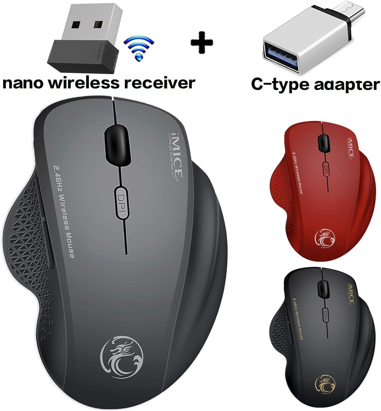 Wireless Mouse for MacBook Air Wireless Mouse for MacBook Pro Wireless Mouse for Laptop Mac Windows Desktop Computer iMac Chromebook (Grey)