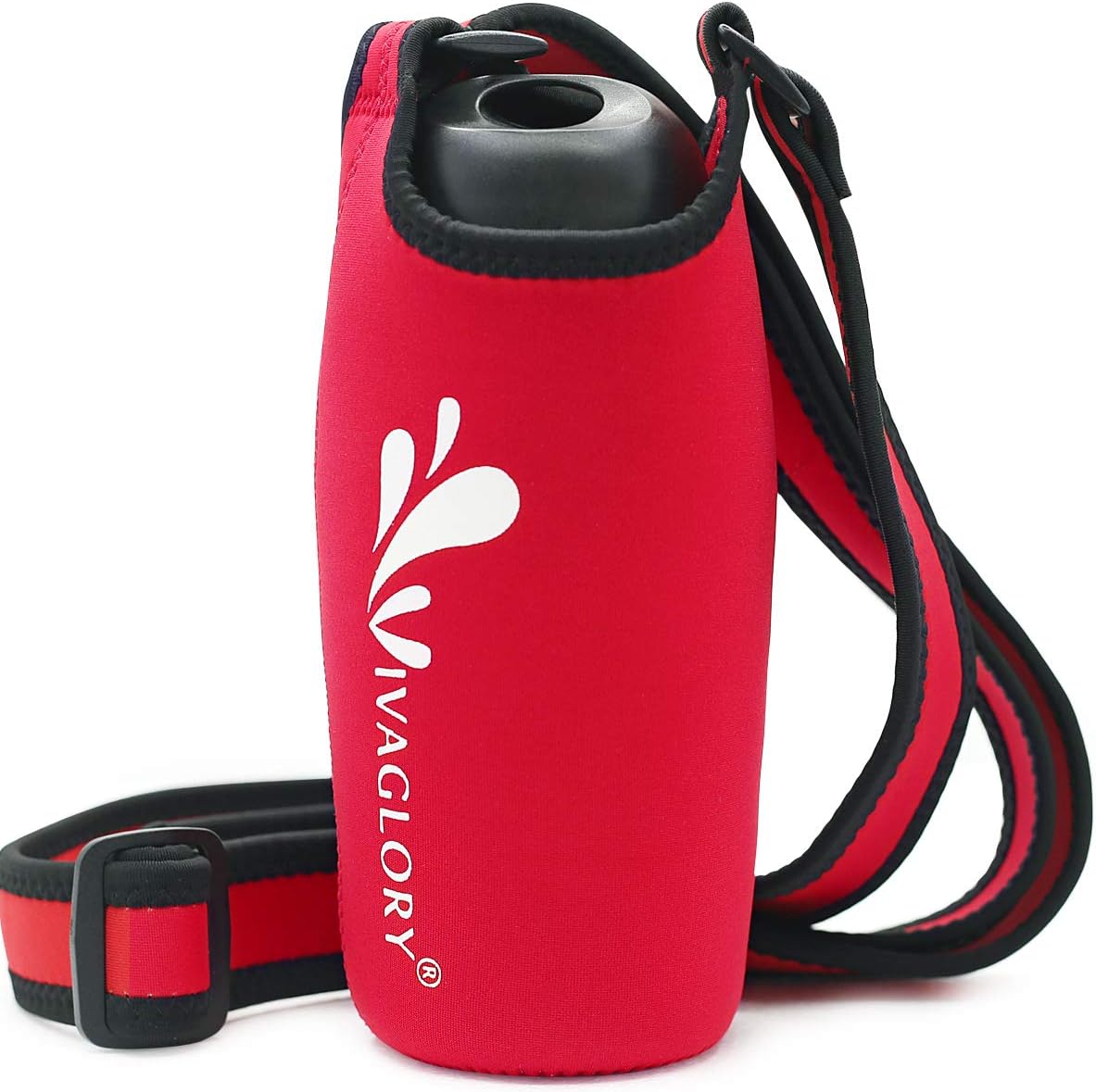 VIVAGLORY Dog Water Bottle & Bottle Holder With Strap Combo for Travel & Walking, Carrier With Adjustable Shoulder Strap - Image 3