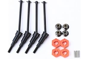 RCAWD #45 Steel CVD Drive Shaft Front Rear CVD Driveshaft Wheel Hex Wheel Nut for Arrma 1/18 Granite Grom Typhon Grom Mega 380 Upgrade Parts