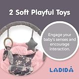 LADIDA Baby Bouncer with Music and Vibration Plum Blossom Design 0-6 Months view 2