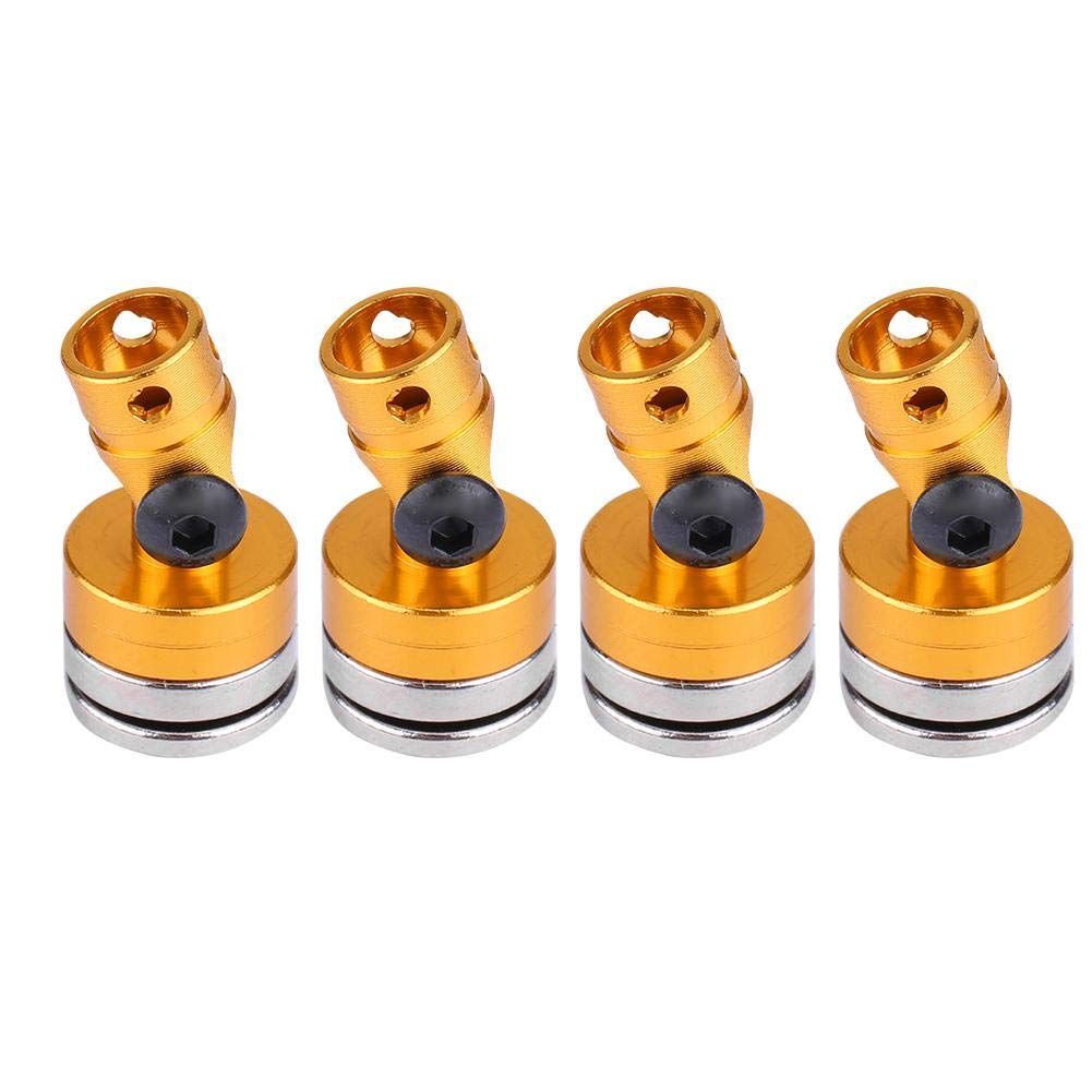 4Pcs Body Post Mount, Aluminum Magnetic Stealth Invisible Body Post Mount for SCX10 4WD 1:10 RC Car(Yellow)
