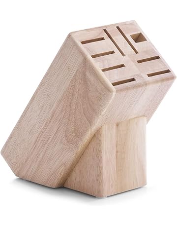 Zeller 24551 - Soporte para Cuchillos (Madera de Caucho, 13 x 22 x 25