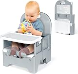 Orzbow Foldable Toddler Booster Seat Dining Chair Grey 6-36m 15kg view 1