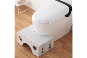Universal Foldable Toilet Stool RUIFUNETEK Healthy Squatting Posture Poop Stool with Anti-Slip Feet, Wide footrest, Plastic P