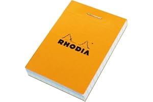 Rhodia Head Stapled Pad, No10 A8, Square ruling - Orange