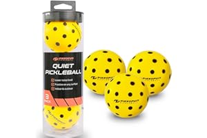 P PIKKOFUN Silent Pickleball Balls - Quiet Foam Pickleballs for Indoor and Outdoor Practice - Includes 3 Balls and Tube - 3 Pack Soft Pickleballs