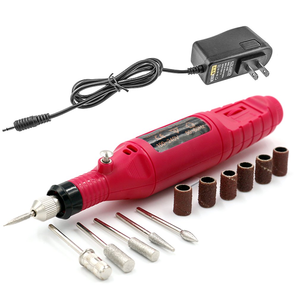 Photo 1 of Pinkiou Portable Electric Nail Drill Set Pen Sander Polish Machine Acrylic Gel Removal Manicure Filer Kit with 6 Nail Drill Bits Pedicure Efile Rotary Carver Nail Art Tools