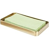mDesign Modern Decorative Metal Guest Hand Towel Storage Tray Dispenser, Sturdy Holder for Disposable Paper Napkins, Jewelry,