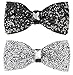 Gellwhu 2pcs Men's Rhinestone Bow Ties Pre Tied Glitter Bow Ties for Men