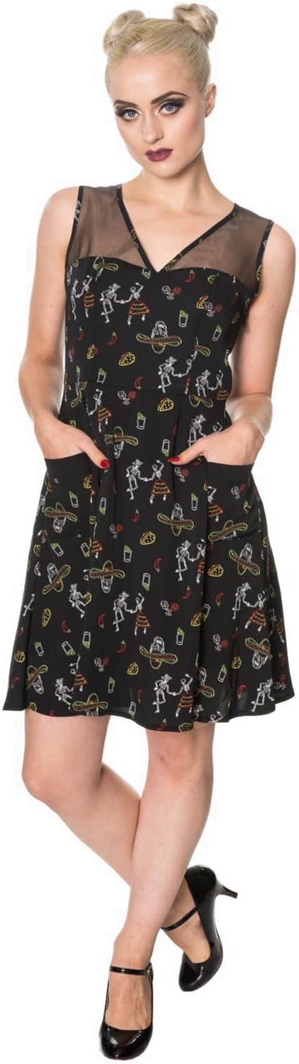 Banned Crossfire Mexican Dress 5286 Black