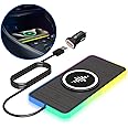 Magnetic Wireless Car Charger Pad, LANSEMKU RGB 15W Wireless Car Charging Pad for Magsafe Wireless Charger for Car iPhone 16 15 14 13 12 11 Pro Max, for Samsung Galaxy S24/23/S22/S22+/S22 Ultra
