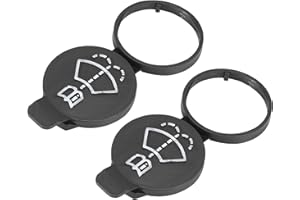 ACROPIX Windshield Wiper Washer Fluid Reservoir Tank Bottle Cap - Fit for Chevrolet, GMC, Cadillac, Buick - Pack of 2 Black