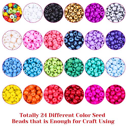 Beads for Bracelets, Anezus 7200 Pcs 4mm Pony Seed Beads Bracelet Beads Small Glass Rainbow Beads for Bracelet Jewelry Making - Thumbnail 4