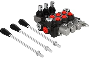 FAHKNS 3 Spool 11 GPM Hydraulic Flow Control Valve 3600 PSI G Ports Adjustable Relief Lever Handle Double Acting Parallel Center Tractor Loader W/Joystick Small Tractors/Tanks Loaders Log Splitters