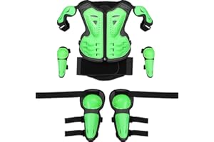 KELENDLE Kids Motorcycle Armor Vest Suit Body Dirt Bike Protective Gear Youth Chest Spine Protector Child Elbow Knee Pads for Outdoor Racing Riding Skating Snowboarding Skiing