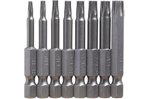 8Pcs 50mm Magnetic 1/4 Inch Hex Shank S2 Steel Star-Head Screwdriver Bits Torx Screwdriver Bits Set Durable and Useful Fashio
