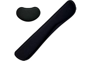 LIZPARE Keyboard Wrist Rest Mouse Wrist Support Set, Memory Foam Wrist Rest Pad for Computer Laptop Keyboard Mouse, Ergonomic Wrist Cushion Support for Typing Pain Relief, Gaming Home Office, Black