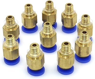 DollaTek PC4-M6 Straight Fitting Connector 10pcs M6 Thread for 4mm OD 3D