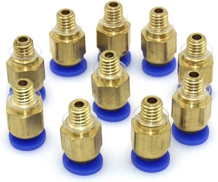 DollaTek PC4-M6 Straight Fitting Connector 10pcs M6 Thread for 4mm OD 3D
