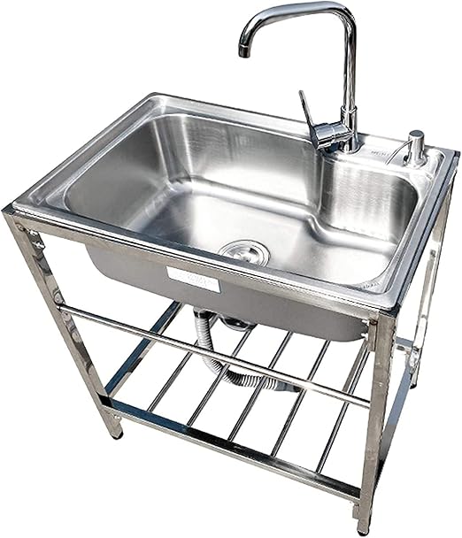 ZRN Sink Single Bowl, 304 Stainless Steel Sinks with 360 Degree