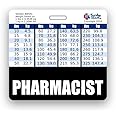 Pharmacist Badge Buddy Horizontal w/Height & Weight Conversion Charts (Standard, Black)