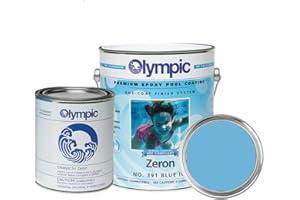KELLEY TECHNICAL COATINGS Olympic Pool Paint - Zeron - Blue Ice - 1 Gallon - two-part epoxy swimming pool paint - one-coat for plaster, fiberglass, steel and aluminum pools.