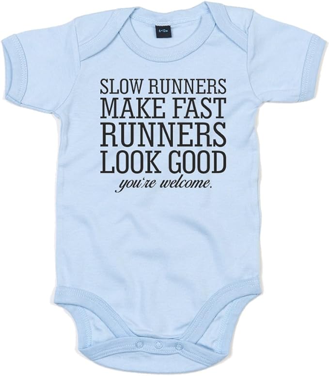 Slow Runners Make Fast Runners Look Good, Printed Baby Grow Amazon.co