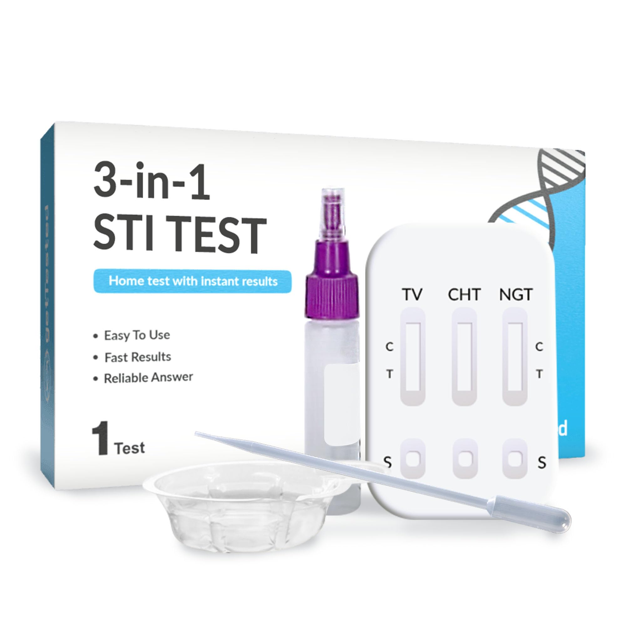 GetTested 3-in-1 STI Test for Chlamydia, Trichomonas, and Gonorrhoea, At-Home STI Test Kit for Women and Men, Rapid At-Home Test Results, Easy to Use, Private STI Test, No Appointment or Lab Required