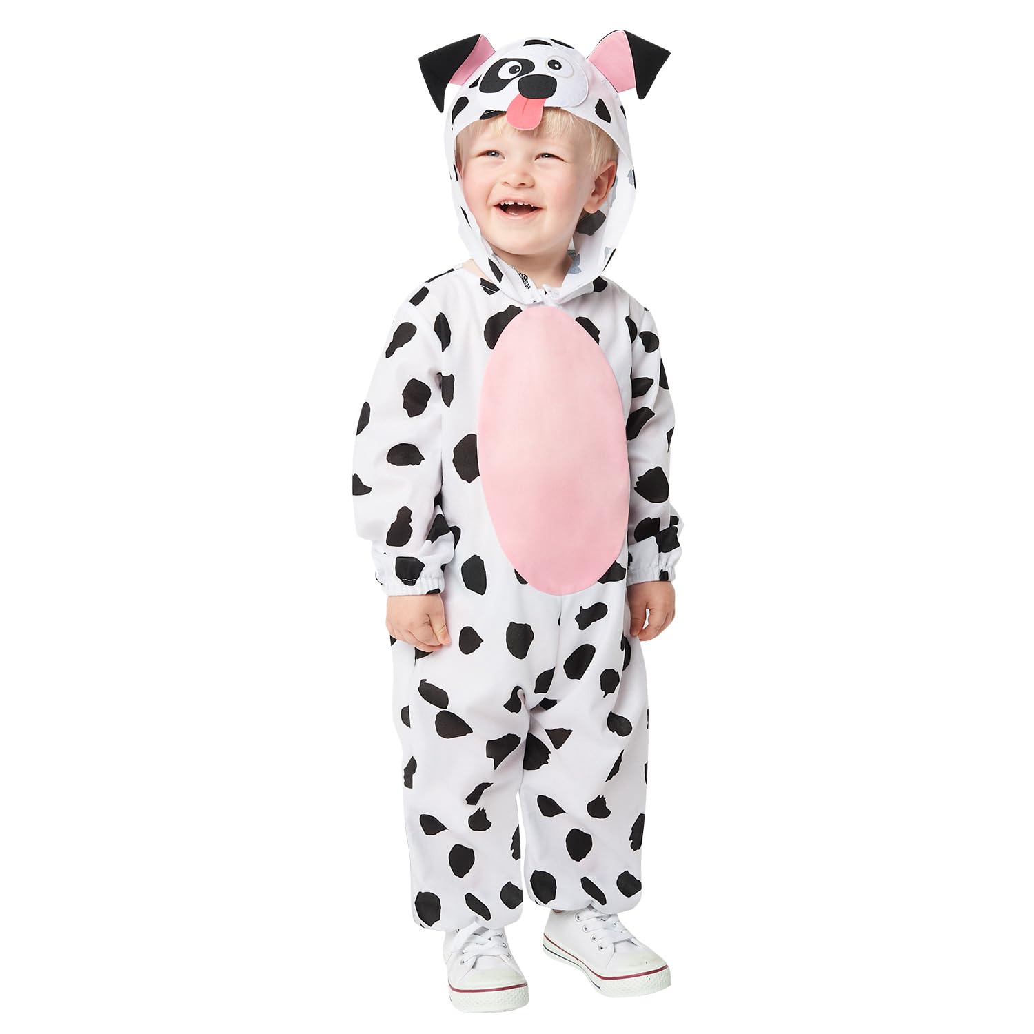 Amscan 9916877 - Kids World Book Day Dalmatian Junior Jumpsuit with Hood Fancy Dress Costume Age: 2-3 Yrs