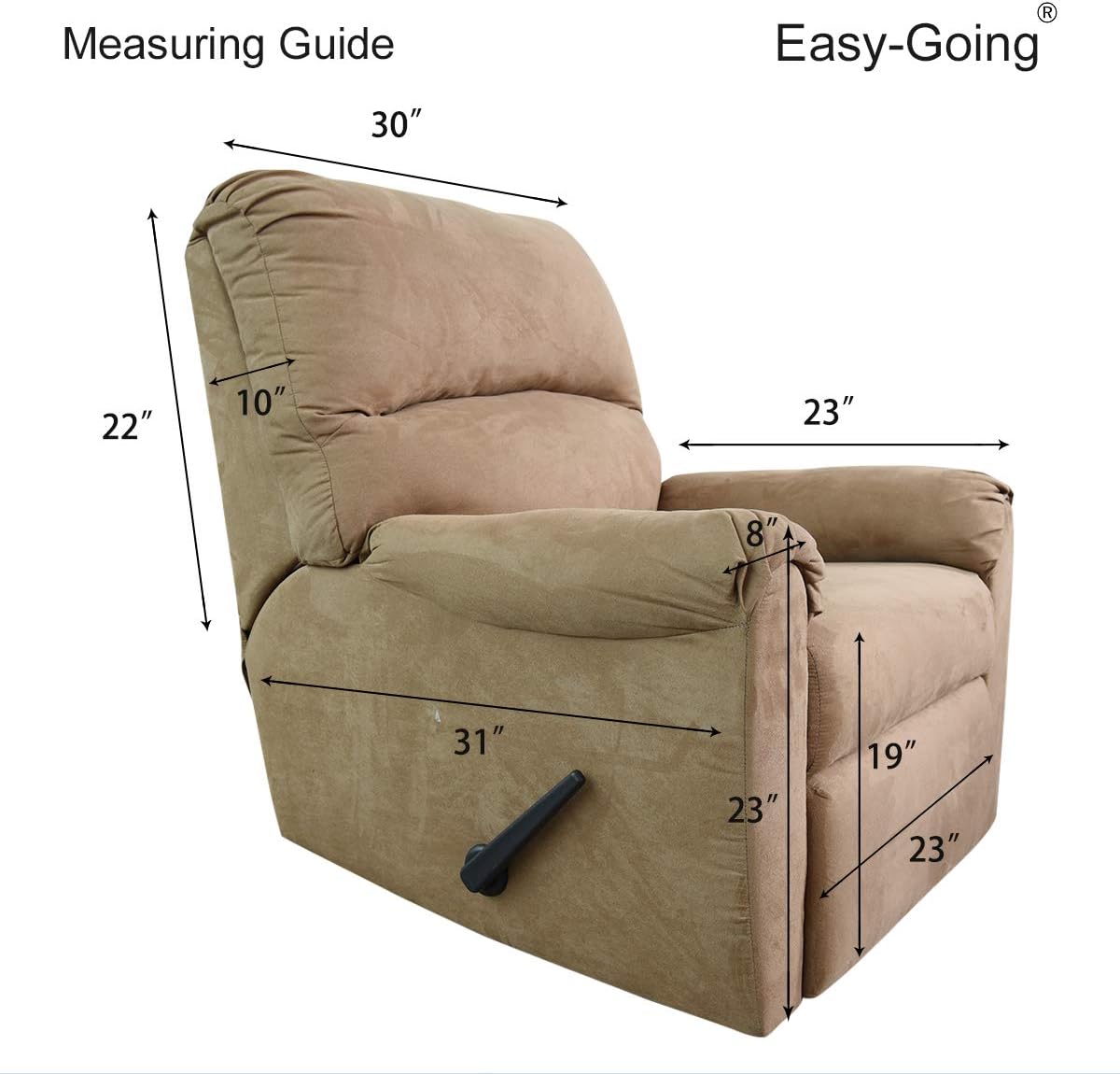 Easy-Going Recliner Stretch Sofa Slipcover Sofa Cover 4-Pieces Furniture Protector Couch Soft with Elastic Bottom Kids, Spandex Jacquard Fabric Small Checks(Recliner,Dark Gray): Home & Kitchen